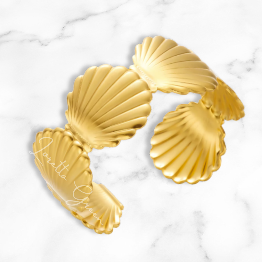 Clam Shell Cuff - Gold
