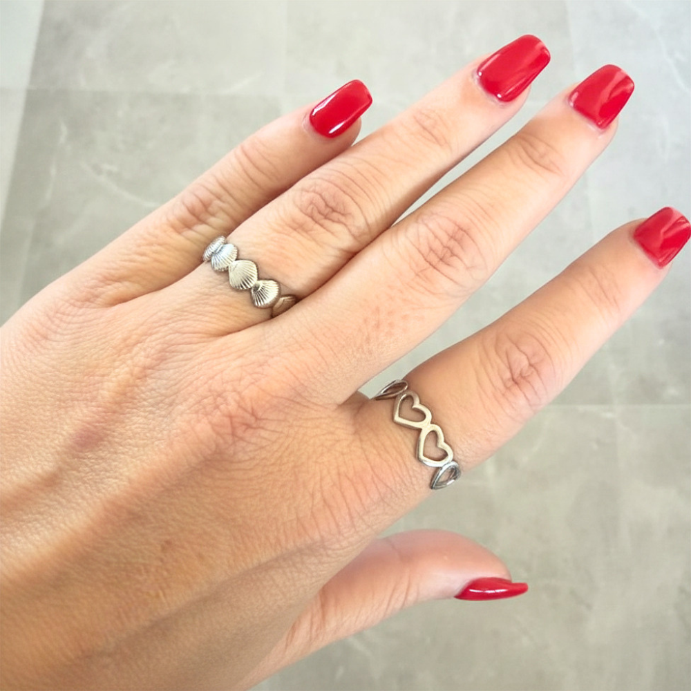 Silver Heart Ring - Adjustable