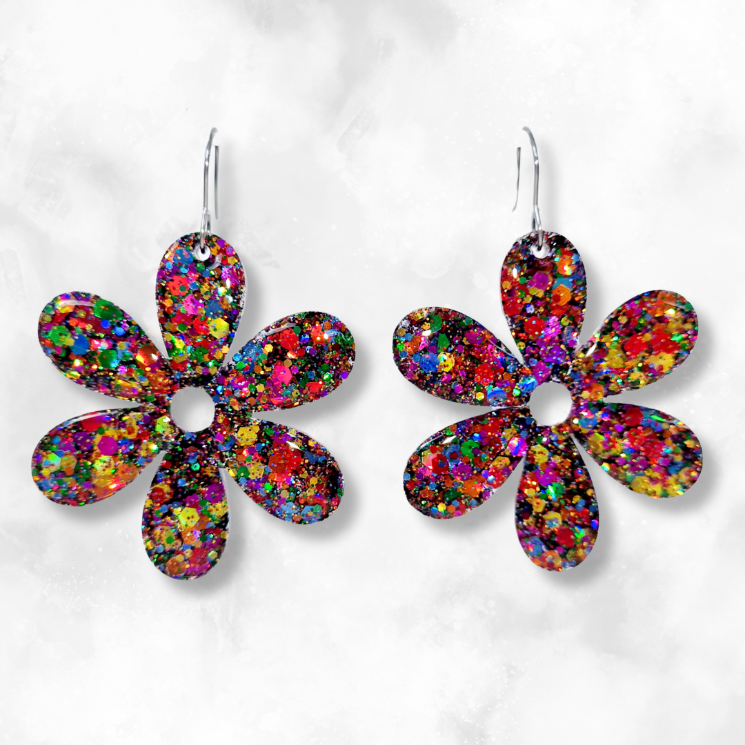 flowermodels Rainbow Flower Sparkle Earrings – Loretta Green
