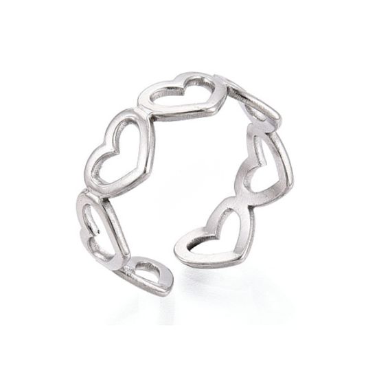 Silver Heart Ring - Adjustable