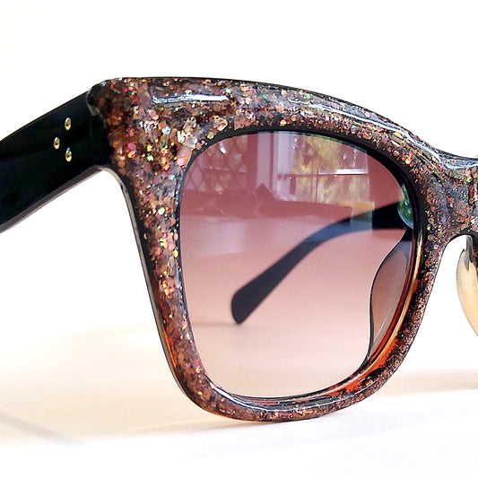 Brown Flared Square Sunglasses