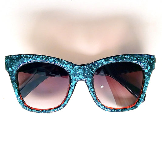 Emerald Flared Square Sunglasses