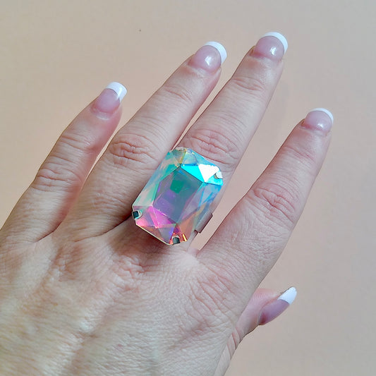 Crystal Ring - AB - adjustable