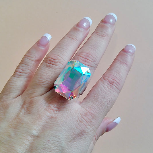 Crystal Ring - AB - adjustable