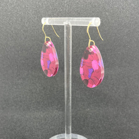 Pink & Purple Earrings - Round Droplet