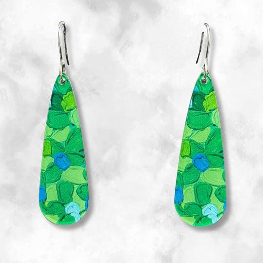 Bright Green Earrings - Long Droplets