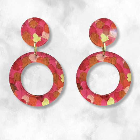 Cerise Earrings - Double Circles