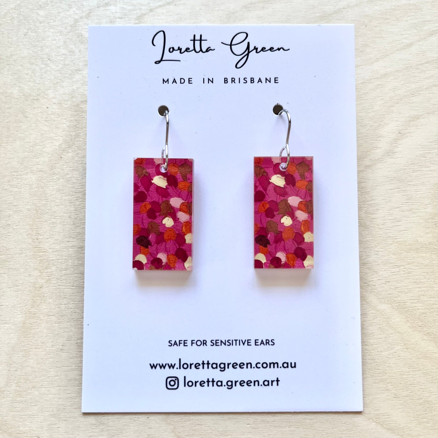 Cerise Earrings - Rectangle