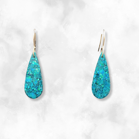Aqua “Aretha” Sparkle Earrings
