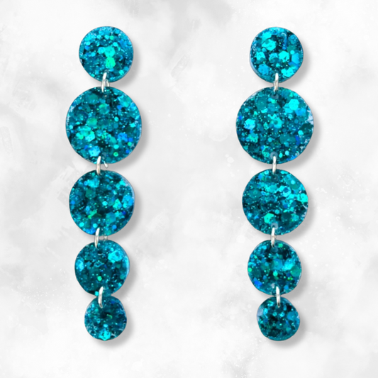 Aqua “Ella” Sparkle Earrings