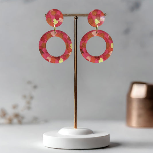 Cerise Earrings - Double Circles