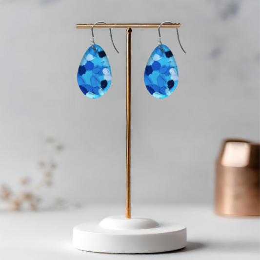 Blue Earrings - Round Droplets