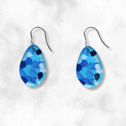 Blue Earrings - Round Droplets