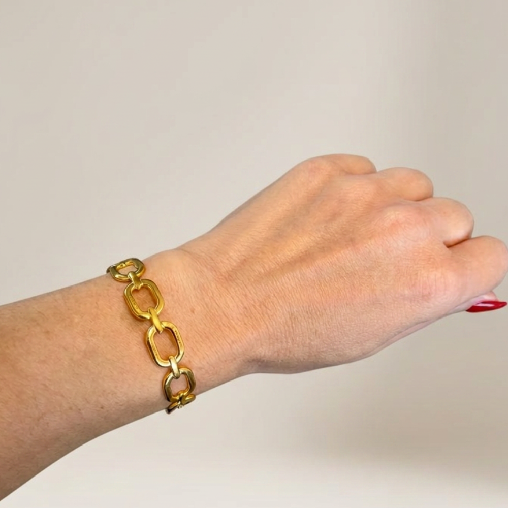 Chain Link Gold Cuff Bangle