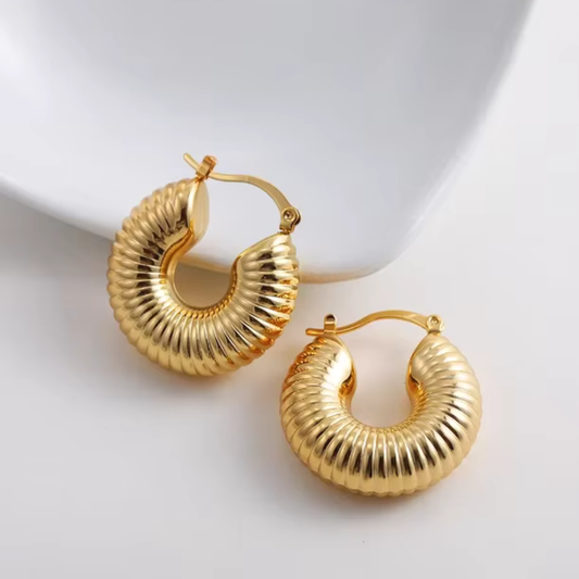 Chunky Gold Hoop Earrings