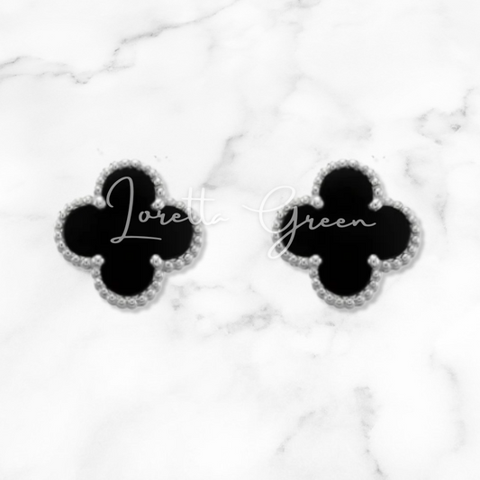 Clover Stud Earrings on Silver