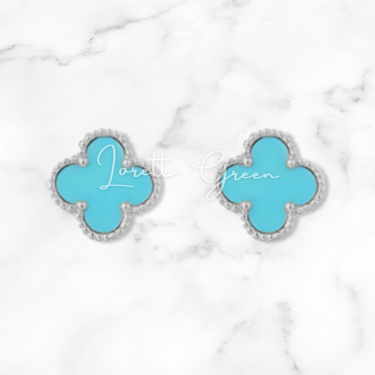 Clover Stud Earrings on Silver