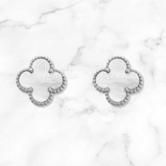 Clover Stud Earrings on Silver