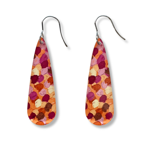 Orange Earrings - Long Droplets