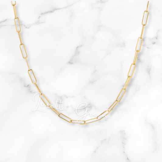Paperclip Chain Necklace - Gold