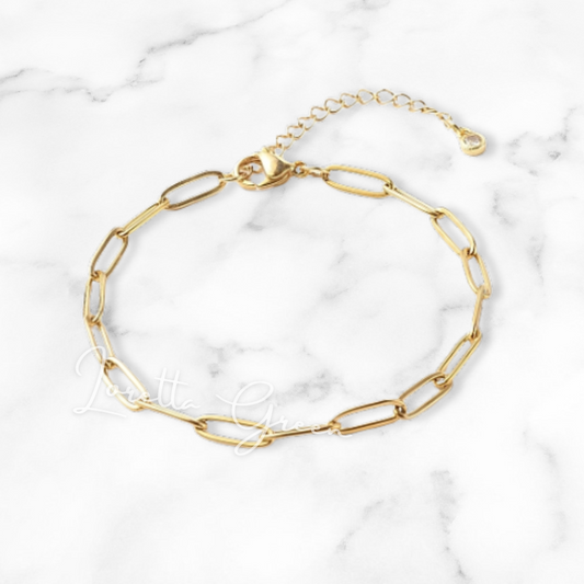 Paperclip Chain Bracelet - Gold