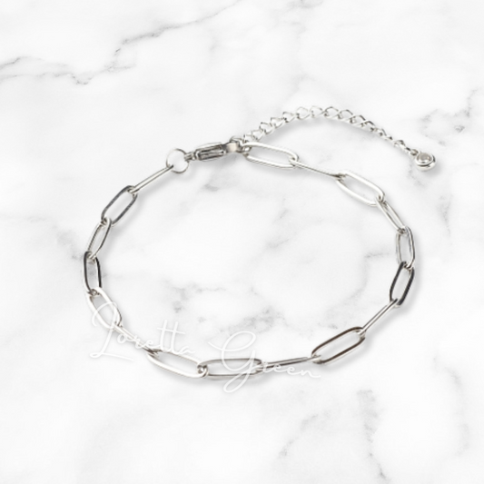 Paperclip Chain Bracelet - Silver