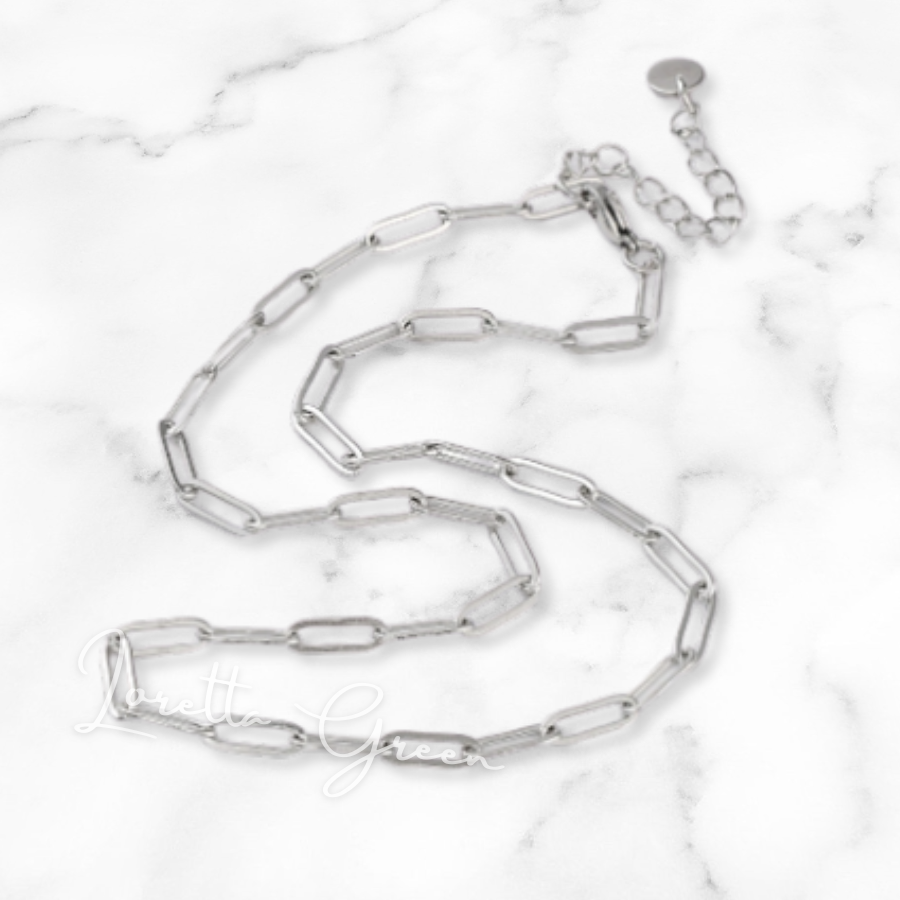 Paperclip Chain Necklace - Silver
