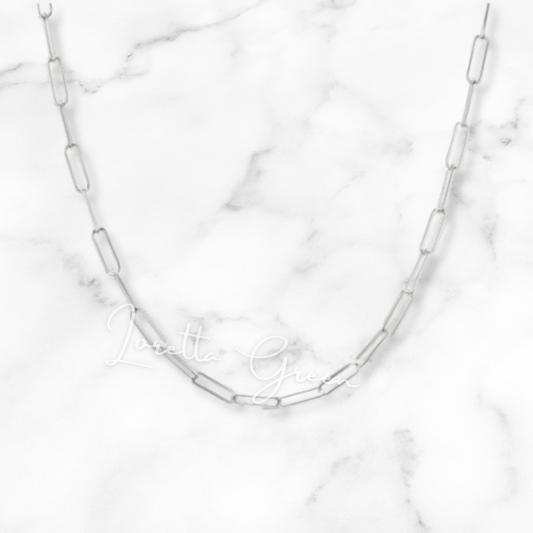 Paperclip Chain Necklace - Silver