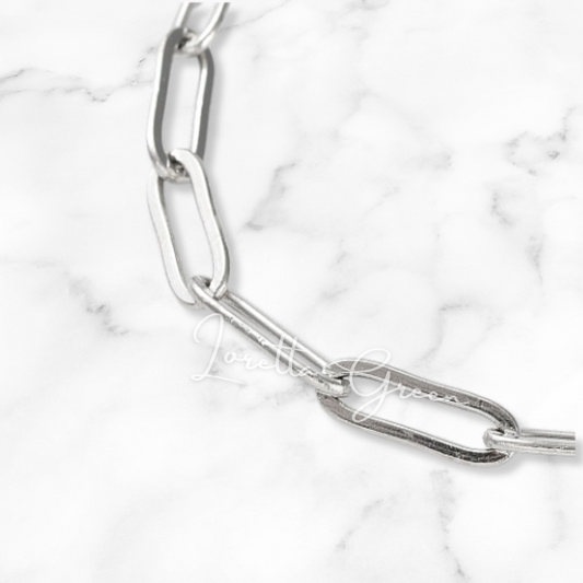 Paperclip Chain Necklace - Silver