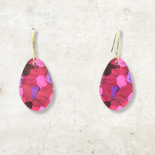 Pink & Purple Earrings - Round Droplet