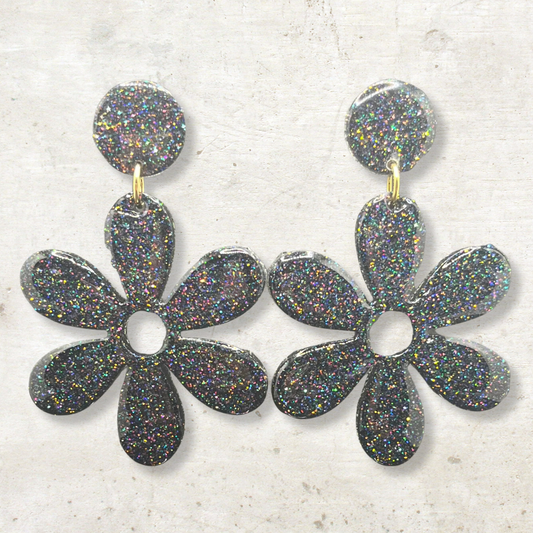 Black “Gwen” Sparkle Earrings