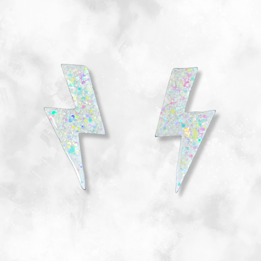 White “Diana” Sparkle Earrings