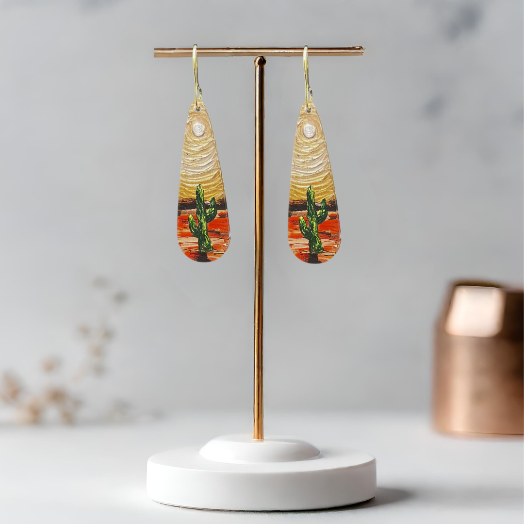 Cactus Earrings - Long Droplet