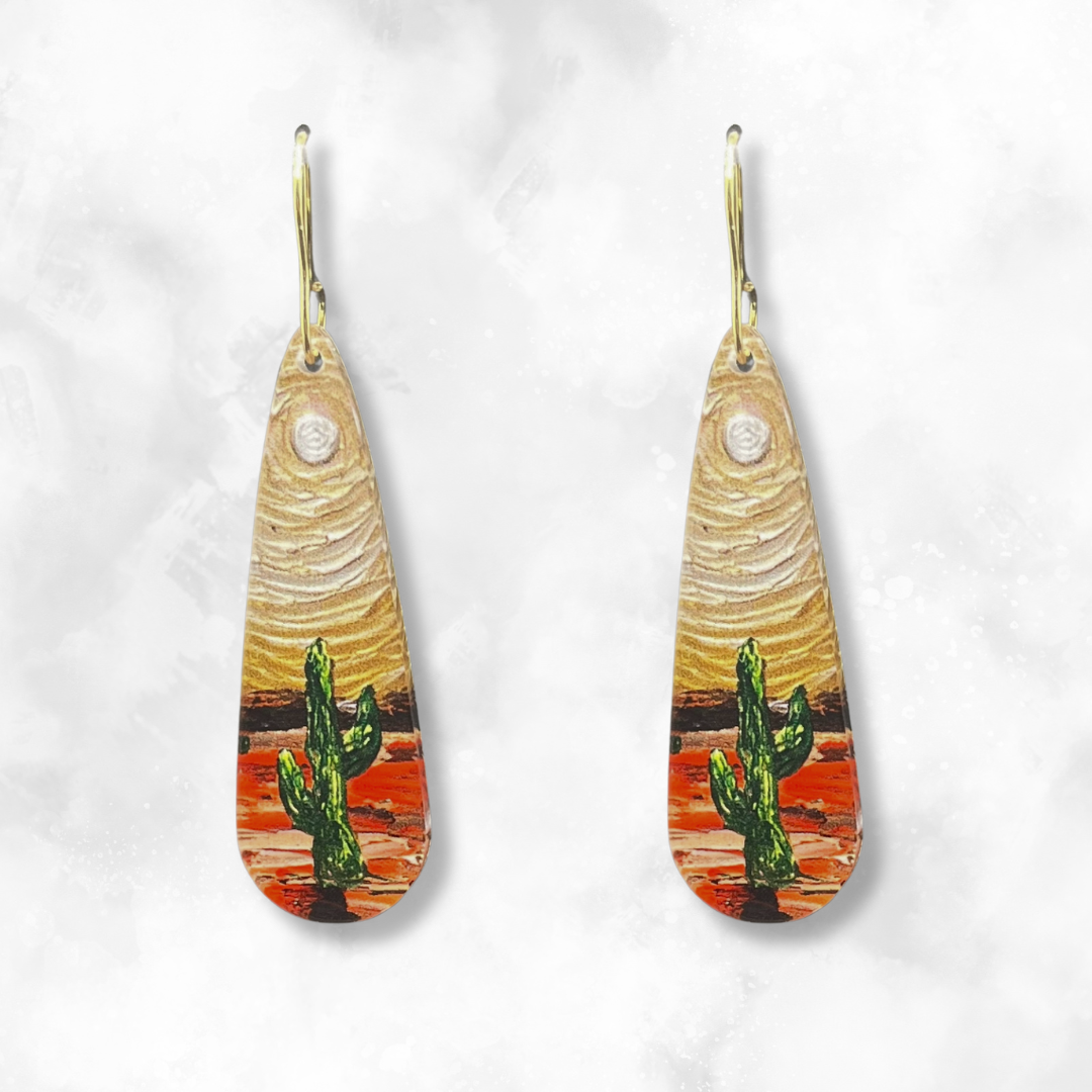 Cactus Earrings - Long Droplet