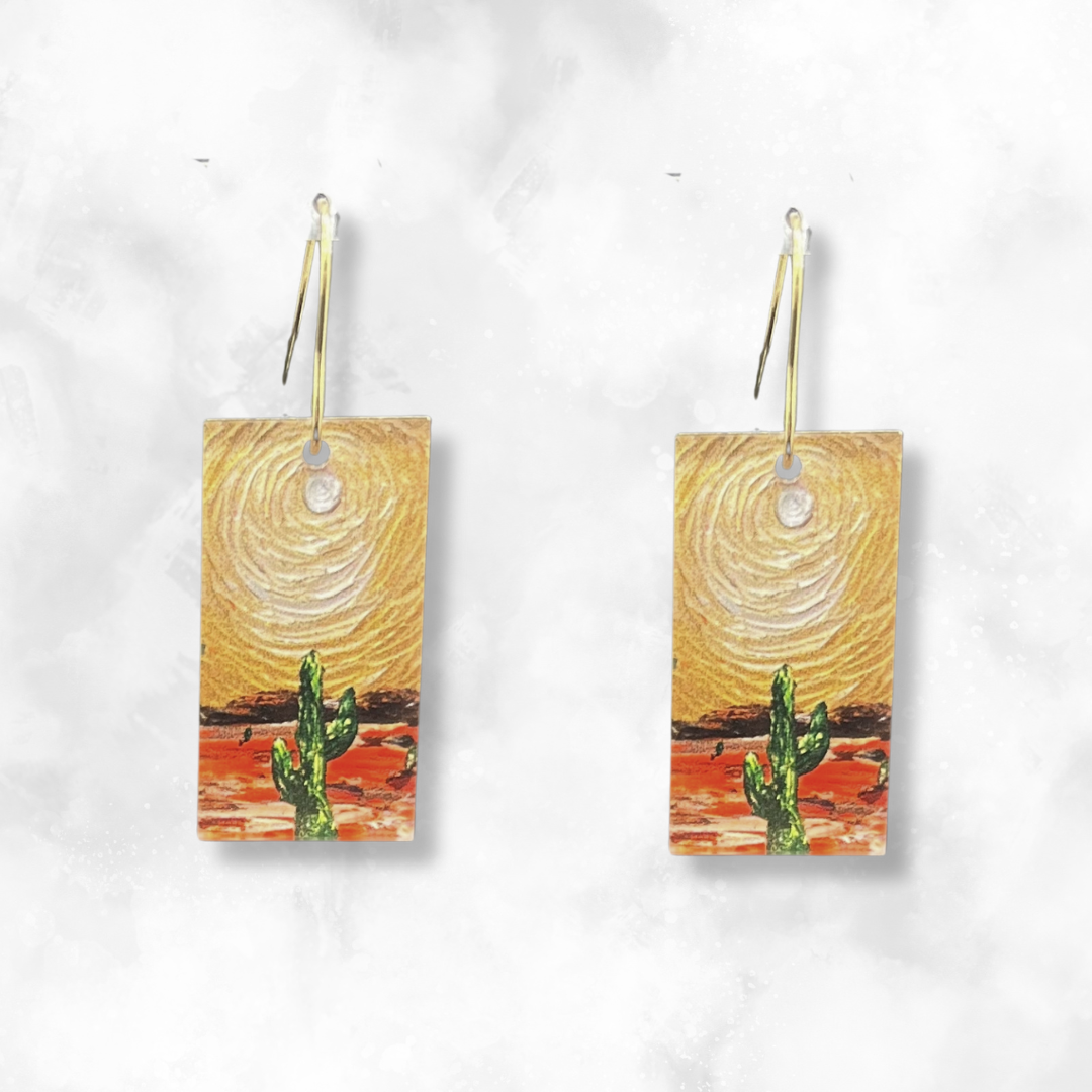 Cactus Earrings - Rectangle