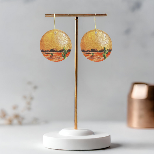 Cactus Earrings - Small Circle