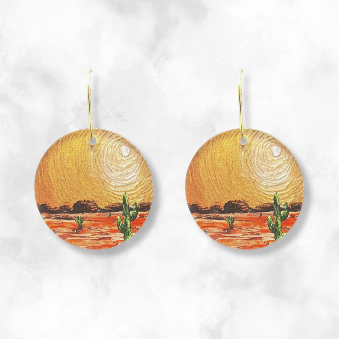 Cactus Earrings - Small Circle