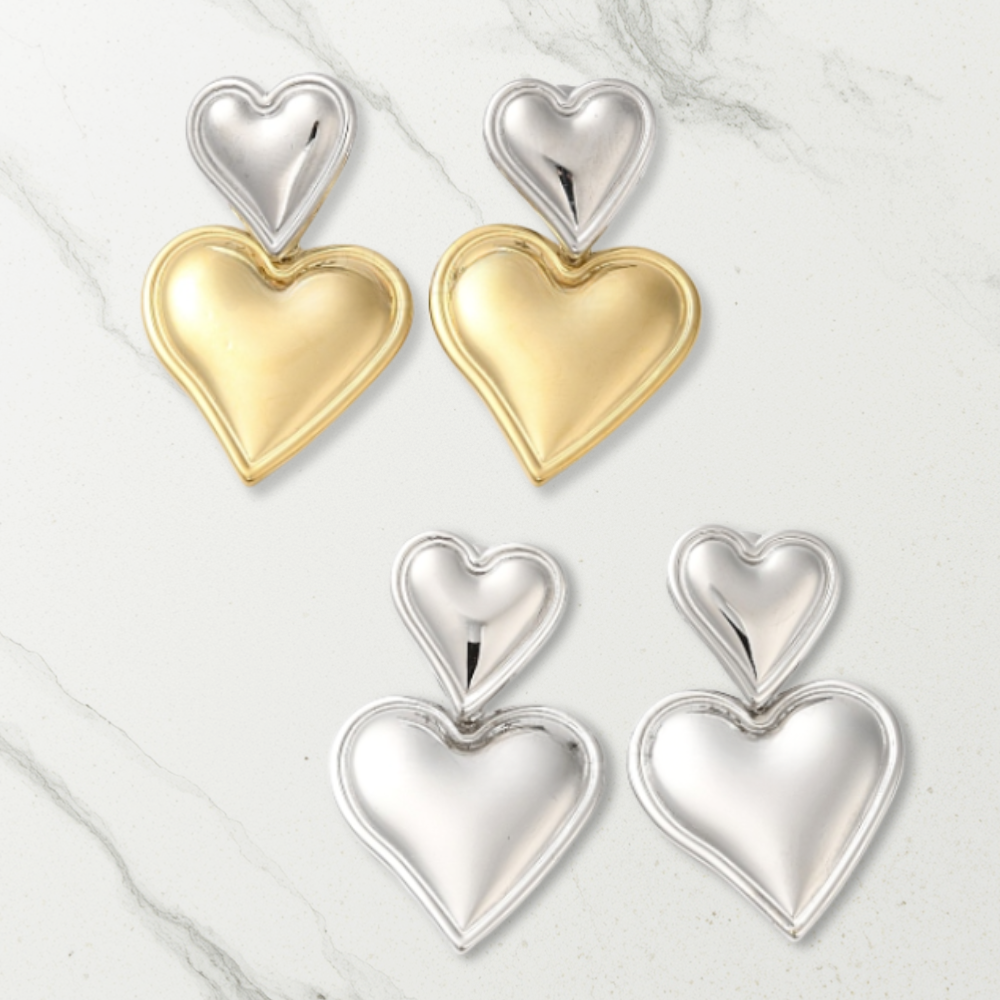 Double Heart Earrings