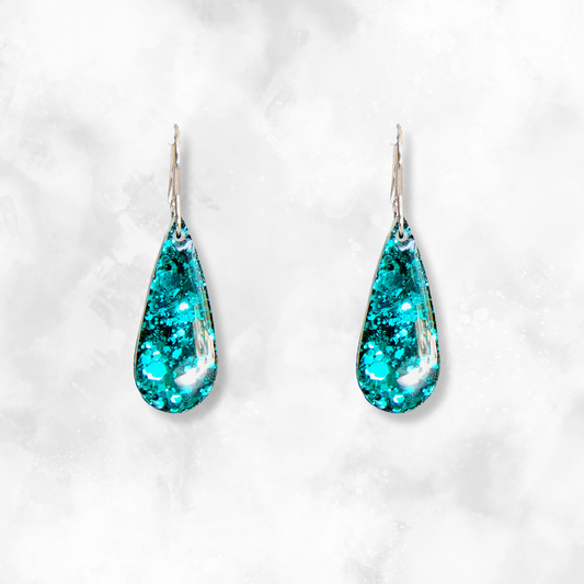 Emerald Teardop Sparkle Earrings