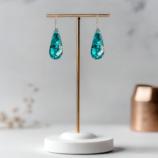 Emerald Teardop Sparkle Earrings