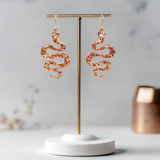 Gold Snake Sparkle Earrings