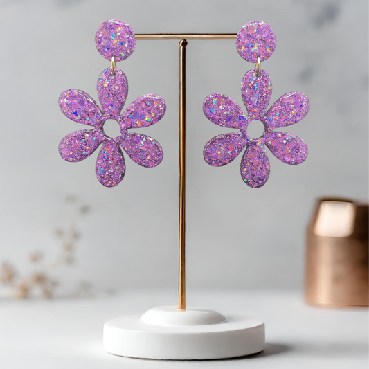 Lilac “Gwen” Sparkle Earrings