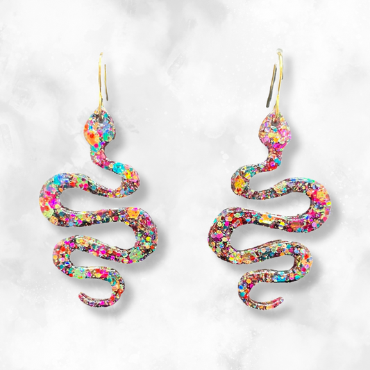 Opal Snake Sparkle Earrings