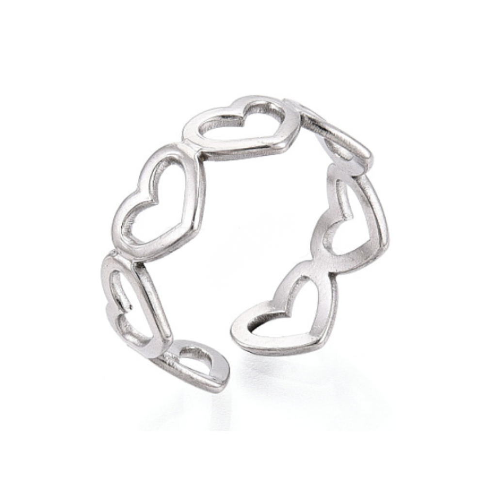 Silver Heart Ring - Adjustable