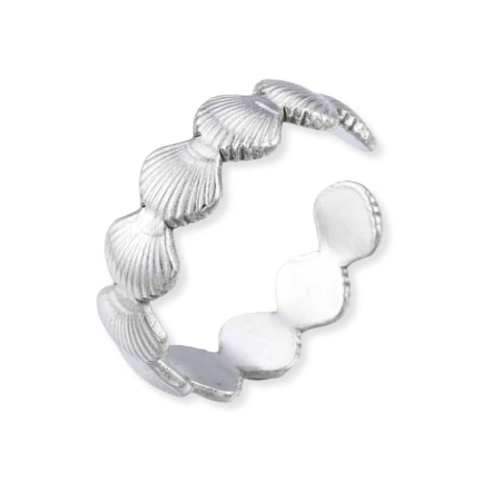 Silver Shell Ring - Adjustable